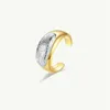 INS Frans Zilver Kleur Frosted Ring Gezicht Open Ring Vrouwen Vintage Trend Licht Luxe Charm Sieraden