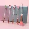 5 pièces ensemble de pinceaux de maquillage de noël Kit beaux outils de pinceau de maquillage professionnel avec cordon de serrage sac d'impression de père noël cadeau de noël