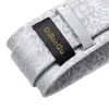 Cravates DiBanGu Hommes Cravate Blanc Argent Paisley Conception Cravate De Mariage En Soie Pour Hommes Hanky Bouton De Manchette Cravate Ensemble De Mode Bussiness Party Drop 230607