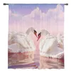 Rideau blanc cygne lac nuages Tulle rideaux pour salon chambre cuisine décoration mousseline de soie pure Voile fenêtre enfants drapé