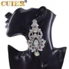 Dangle Chandelier CuiEr 10.5cm Big size Drop Earrings for Wedding Bridal Jewelry glass water drop Women Earring Jet Hematite plating 230607
