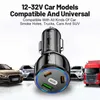 2024 90W USB Car Charger 3 Port PD Type C Fast Charging For Iphone 14 13 Xiaomi Samsung Quick Charger Cigarette Lighter Adapter