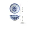Skålar keramisk skålblå och vit porslin hushåll stora bordsartiklar kök levererar soppa nudel restaurang servis