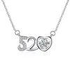 925 Sterling Silver Pendant Necklaces Moissanite 0.5ct Zircon 520 i Love Your Jumping Heart Lock Bone Chain Colorful Treasure Ornament