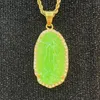 Pendentif Colliers Huile Jade Vierge Marie Pour Femmes Hommes Or Couleur Dame De Guadalupe Strass Bijoux