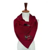 Écharpes Design tricoté femmes mode coton écharpe Rose fleur appliques broderie patchs Triangle Scaves hiver Poncho châles