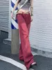 Damenjeans Europäischer und amerikanischer Stil Hiphop Retro Rote Arbeitskleidung Damen Frühling Herbst Trendy High Street Casual Wide Leg Lo