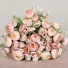 Bouquet de fleurs décoratives thé artificiel Rose pivoine marguerite fausse fleur Floral arranger pour mariée mariage décor à la maison