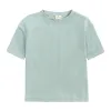 T-shirts de manga curta para crianças de verão T-shirts Tops de algodão de cor doce para crianças, meninos e meninas, camisetas com gola redonda, roupas