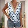 Dames Blouses Dames Tanktop Mouwloos V-hals Bloemenprint Ademend Ruimvallend Zacht Zomer Dames Informeel hemd Hemd Alledaagse kleding