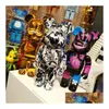 Jogos de Filmes Bearbrick 400% Porcelana Azul e Branca Exposição Innersect Exclusivo Bloco de Construção Violent Bear Trend Decoração Gi Dhibm