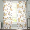 Cortina animal fofo cachorro cortinas de janela quarto moderno drapeado transparente tule sanefas sala cozinha voal