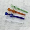 Smoking Pipes Double Ball Glass Pipe Slender Pyrex Wax Burner Colored Round Oil Straight Hand Tobacco Accessories Sw53 Drop Delivery Dhvsn