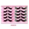 Épais Bouclés 10 Paires Couleur Faux Cils Extensions Naturellement Doux Délicat HHandmade Réutilisable Vison Faux Cils Coloré Full Strip Lash