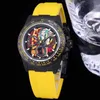 TW Automatic mechanical watch size 40x13 5 with 7750 movement sapphire glass mirror ceramic case ring disc fluororubber material s216V