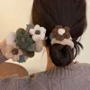 Andere Retro Wollwebart Blumen Elastische Haarbänder Süße koreanische Scrunchie Mädchen Krawatte Strickseil Zubehör Neu R230608