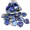 Charms Wholesale Lapis Lazuli Natural Stone Heart Pendant 25st Necklace Healing Reiki Charms Gemstones 20mm för DIY Jewelry Making 230607