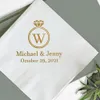 Kitchenware Personalized Wedding Napkins Gold Silver Printing Paper Beverage Party Napkins Bride Groom Wedding Accessories Decorate Napkins