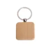 Keychains Lanyards Natural Wood Key Ring Round Square Anti Lost Wood Accessories Gifts Drop Delivery Fashion DHBOD