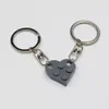 Nyckelringar Söt kärlek hjärta tegel nyckelring för par vänskap kvinnor män tjej pojke 2023 element nyckelring födelsedag smycken gåva