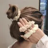 Andra 1st mode Pearl Hairband Beaded Head Rope Girl Hair Ring Rubber Band Ponytail Elastic Accessory R230608