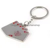 Sleutelhangers Lanyards Poker Flush Sleutelhanger Metaal Creatieve Harten Spade Drop Levering Mode Accessoires Dh0Is