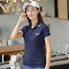 Polos ruoru sólido camisa polo senhoras roupas de marca casual magro mulheres polos verão trabalho polo femme branco cinza roupas meninas polo