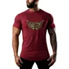 Camisetas masculinas de estilo europeu de camiseta esportiva masculina pescoço redondo de manga curta de manga curta