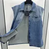 23SS Abito da donna firmato Tee Vest Camicie Abiti con lettere Triangolo Segno Ragazze Milano Runway Jersey Canotta A-line Mini abito senza maniche Camicia firmata di fascia alta