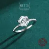 Cluster Rings Beitil Fashion 925 Серебряный серебряный шестигран