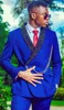 Zupełnie nowy królewski niebieski groom Tuxedos Szal Lapel Slim Fit Men Wedding Tuxedo Mass Men Kurtka Blazer Men Dinner/Darty Che oculant Pants Tie 637