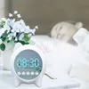 Haut-parleurs portables Haut-parleur avec horloge pour enfants, horloge mignonne, alarme, horloge Bluetooth avec carte de support de haut-parleur AUX avec radios d'alarme LED