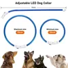 Colliers pour chiens allument Flash collier de sécurité pour animaux de compagnie collier USB fournitures résistantes aux intempéries réglable découpable pour moyen