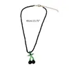Pendanthalsband Fashion Emerald Green Cherry Creativeartificial Crystal Chain for Women Party Wedding Birthday Anniversary Presents