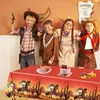 Tischdecke, Pastell-Tischdecke, Cowboy-Party, Geburtstagsbezug, Sonnenuntergang, Western-Szene für Kinder, Babyparty