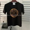 T-shirt masculina de marca de moda feminina preta e branca manga curta camiseta de verão de luxo tamanho asiático S-XXL