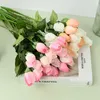 Decorative Flowers 1/3pcs Rose Artificial Long Stem With Leaves Real Touch Simulation Branches For Wedding Home Decoration Fake Flower