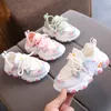 Athletic Outdoor Breattable Toddler Boy Sneakers Stretch Fabric Fashionable Baby Running Shoes Pink School Girl Sports D07083 230608