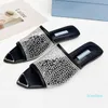 Designer Sandals Famous Designer Women print slides Popular girls sandal upper dot drill decoration Triangle adorns insole tip Party Christmas slipper