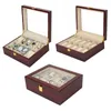 Uhrenboxen Hüllen 23561012 Slots Uhrenbox Organizer Klavier mit Backfarbe Holzschmuck Aufbewahrungsbox Herren Glasplatte Uhren Display Boxen 230607