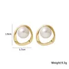 Dangle lustre Imitation perle boucle d'oreille pour femmes couleur or boucles d'oreilles rondes cadeau de noël conception irrégulière boucles d'oreilles inhabituelles bijoux femme Z0608