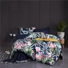 Ensembles de literie 29Color 4 / 6Pcs Ensemble de literie en coton égyptien de luxe Queen King size Bright Flamingo Leaf Housse de couette Ensemble de draps Drap-housse 230607