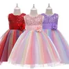 Flickor klänningar 212y flicka sommar spets prinsessan klänning barn blommig klänning för klädbarn födelsedagsfest tutu custome vestidos 230607