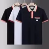 Camisa polo de diseñador con bordado geométrico de lujo para hombre de verano, camisa de manga corta de algodón fresco ajustada, camisa informal de moda para hombre de negocios 2023