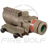 Trijicon ACOG Tan Color Tactical Style 4x32 Rifle Scope Red Dot Red Optical Fiber 20mm RaiL