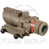 Trijicon Acog Tan Color Tactical Style 4x32 소총 범위 빨간색 점 Red Optical Fiber 20mm Rail