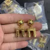 Novas argolas de pérola de ouro Brincos de diamantes Estilo feminino Liso branco Banhado a ouro Ear studs Jóias de luxo E3040