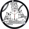 Wall Clocks Clock Compatible With Cardinals Baseball - Made Of Record Gift Idea For Birthday Friends Living Kids Room