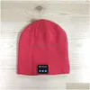 Andere huizen textiel Bluetooth Music Beanie Hat Wireless Smart Cap Headset Hoofdtelefoonluidspreker Microfoon Hands Winter Zachte Warm Knit DB DHRJT