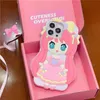 Gratis DHL Wholesale Japan Två-dimensionell anime grill Cartoon 3D Telefonfodral för iPhone 14 13 12 11 Pro Max 13Pro Fashion Ins Pop Soft Silicone Cover